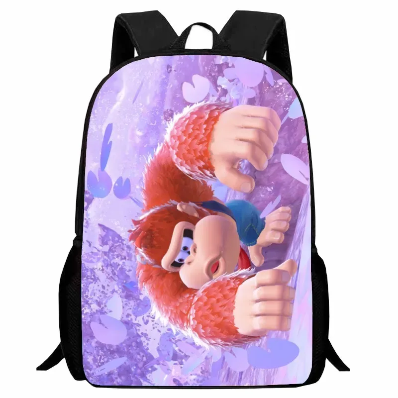 sac dos nylon donkey kong animé joyeux course combat famille grande capacité voyager école