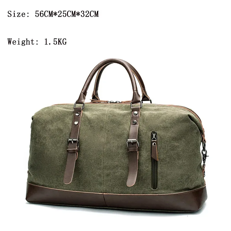 sac de voyage décontracté rétro européen et américain de grande capacité, sac messager en cuir pu et toile pour hommes, sac de sport fitness