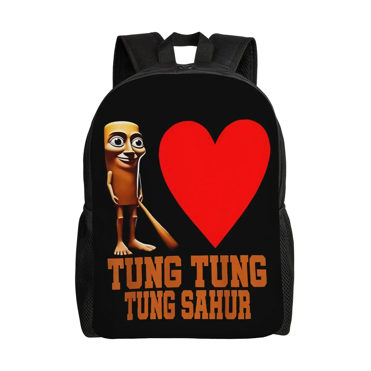 sac à dos unisexe tung sahur calling avec motif brainrot, en polyester, pour loisirs, lycée, sport, design moderne