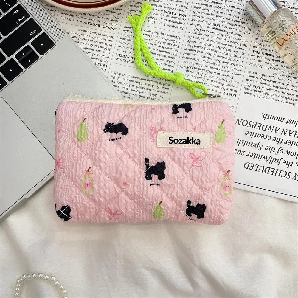 petit sac de rangement portable pour cosmétiques, sac à main de voyage mignon, rouge à lèvres, carte d'écouteur, mini sac à main de maquillage, poudres, trousse de maquillage