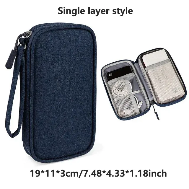 sac de rangement multi-couches pour accessoires numériques, anti-poussière, pour alimentation électrique, disque dur, batterie externe et câbles de données