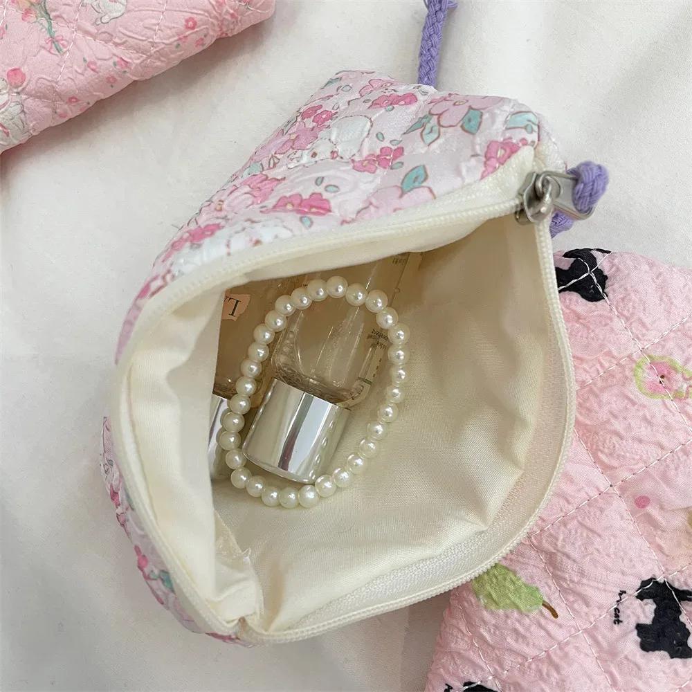 petit sac de rangement portable pour cosmétiques, sac à main de voyage mignon, rouge à lèvres, carte d'écouteur, mini sac à main de maquillage, poudres, trousse de maquillage