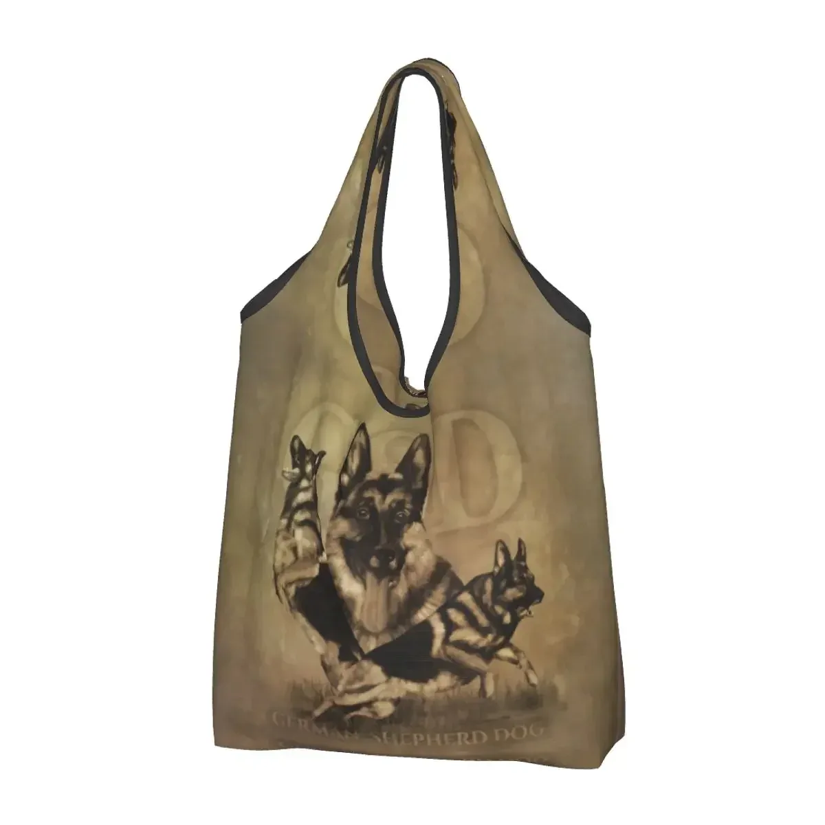 sac fourre-tout réutilisable pour femmes, sacs de courses d'épicerie portables, troupeau de contribuables allemands, sac à provisions pour amoureux des chiens, loup alsacien