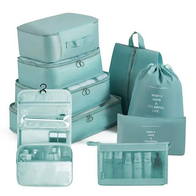 organisateur voyage polyester visibilité sac compresseur vêtements accessoires beige rose pâle léger résistant transport