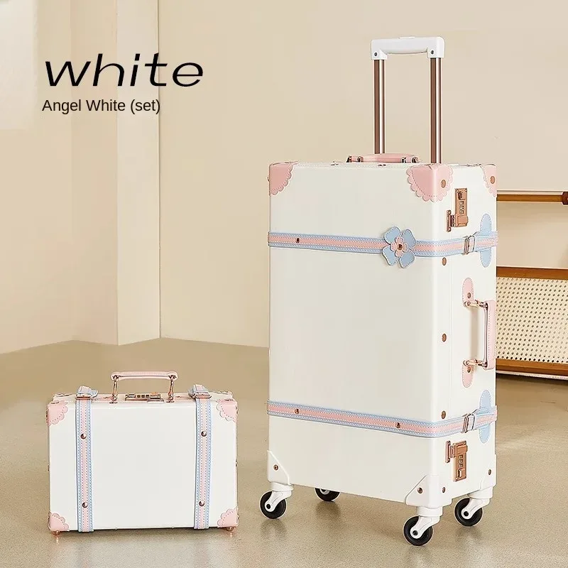 valise en cuir vintage, porte-bagages rétro, valises à roulettes en laiton antique, porte-bagages de 22 pouces, valise de voyage