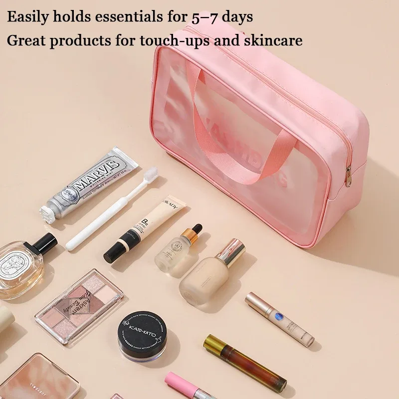 pochette de toilette imperméable en pu, sac à cosmétiques portable, sac de bain transparent pour bébé, sac de rangement pour la natation et les voyages