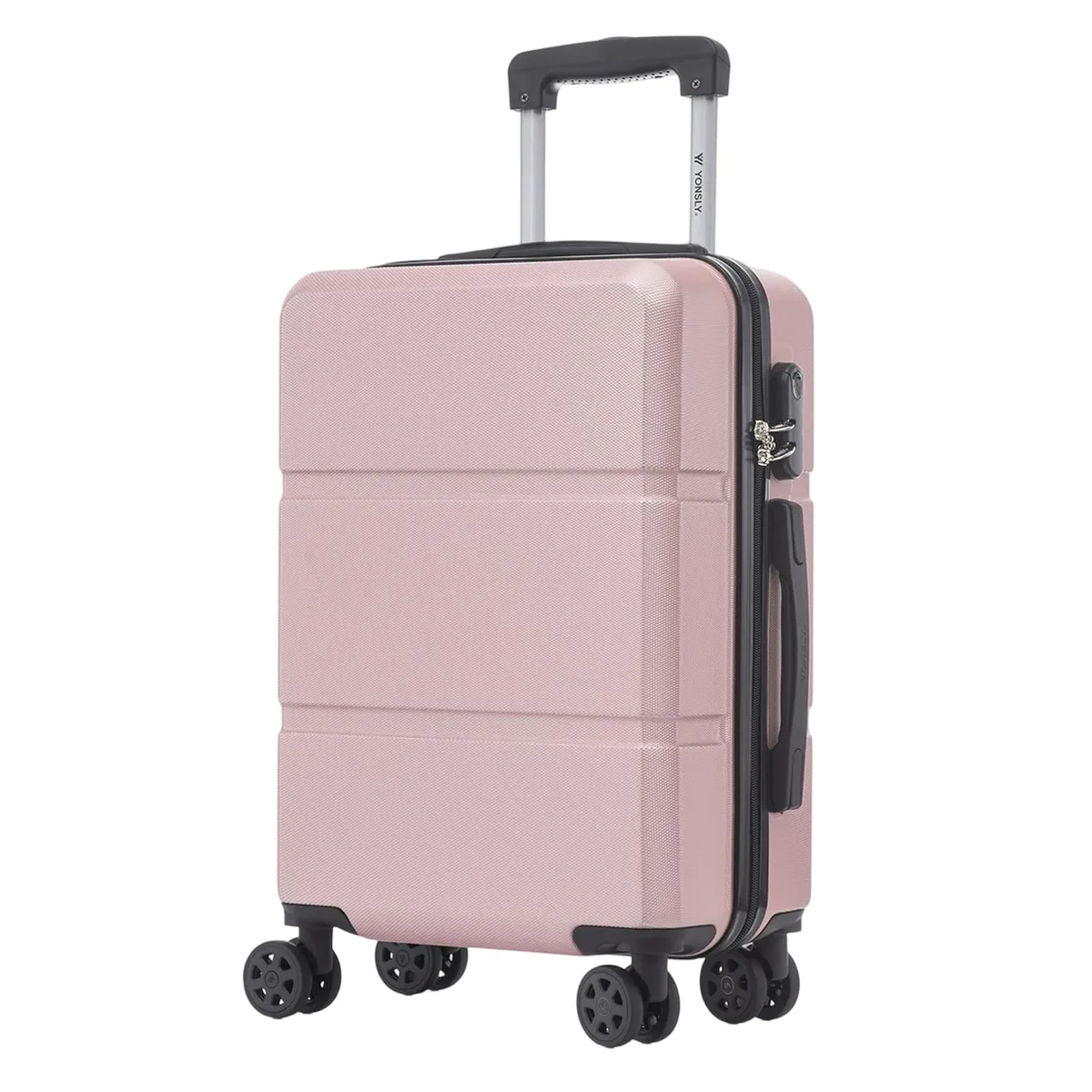 valise rigide yonsly 16/20/24/28 pouces 4 roulettes 360 °   valise légère à roulettes avec serrure à combinaison, double fermeture éclair, poignée souple, bagage à main pour voyages aériens, voyages d'affaires, camping, voyages de week-end