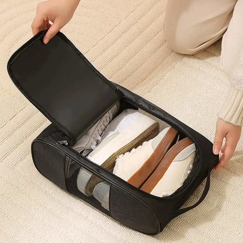 sac de transport portable pour chaussures de golf en tissu oxford, respirant, avec filet, étui de rangement pour chaussures de sport, idéal pour le football et le tennis.