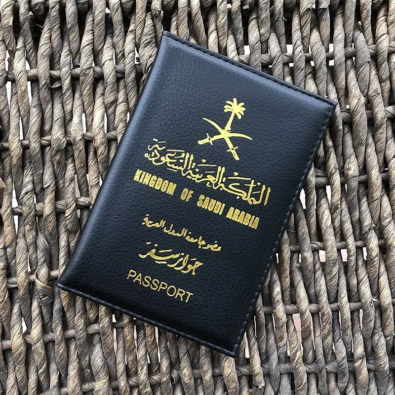organisateur voyage housse passeport personnalisée noir argent arabie saoudite émirats unis cadeau femmes filles