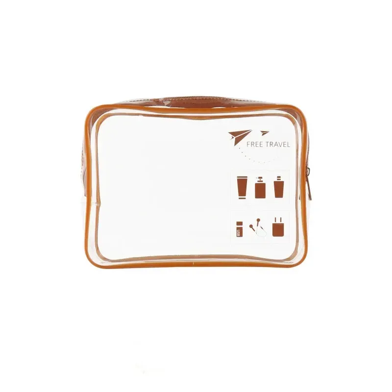 trousse de maquillage en pvc transparent imperméable pour femme, trousse de maquillage de bain, trousse de rangement de toilette, trousse de maquillage de voyage avec fermeture éclair, trousse de beauté
