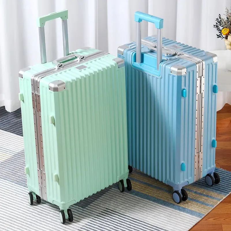 valise de grande capacité de 28 pouces, cadre en aluminium, valise à roulettes renforcée, bagage d'affaires, valise avec serrure tsa à combinaison.