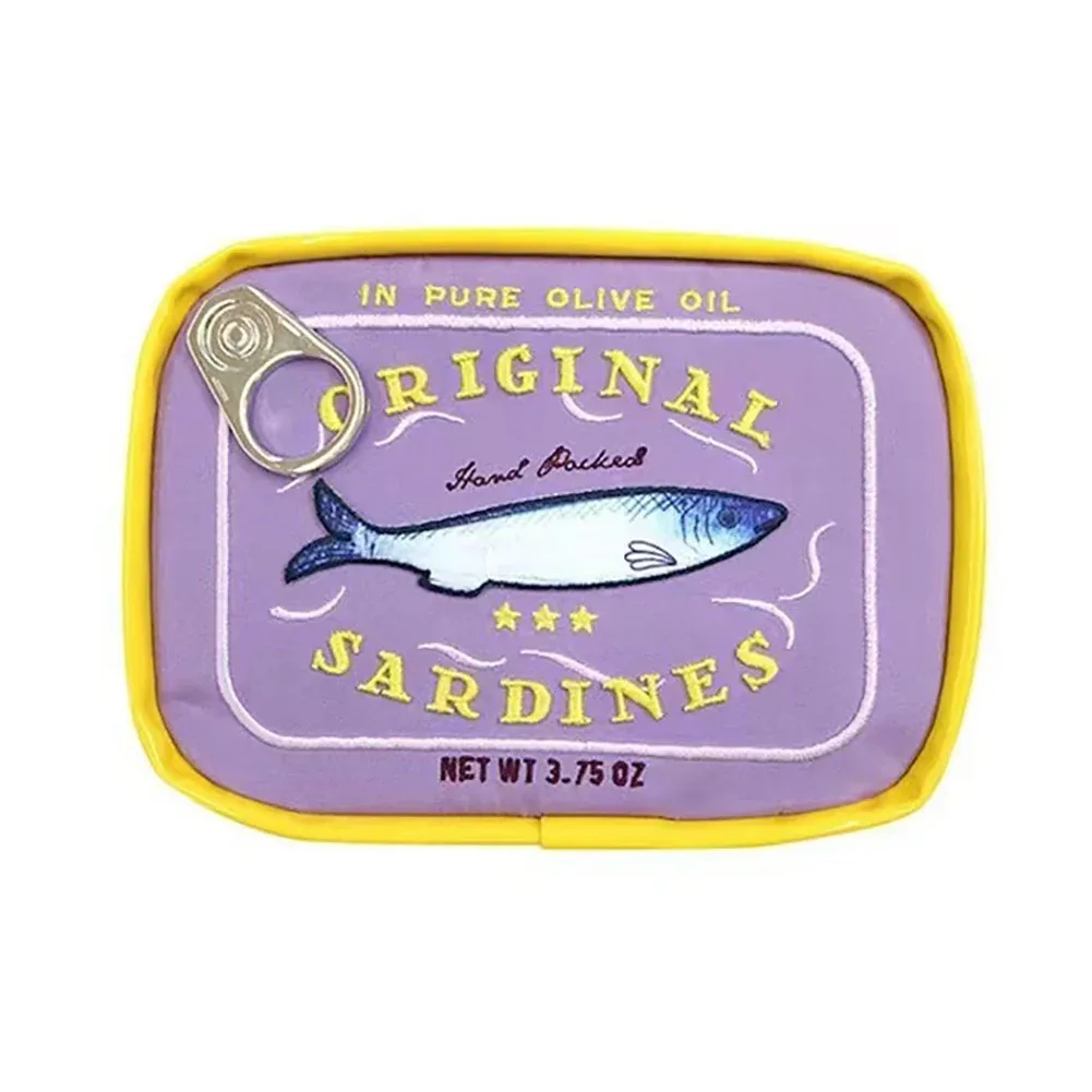 trousse de toilette mignonne portable pour femme, sardines en conserve, sac cosmétique de voyage, multifonction, mode créative, fermeture éclair, week-end, vacances