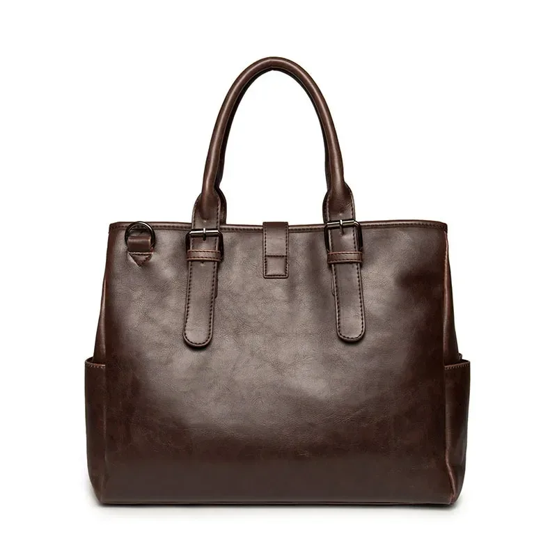 sac à main vintage pour homme, grande capacité, sacoche d'affaires pour ordinateur portable, sacs à poignée supérieure avec bandoulière, sacs bandoulière tendance