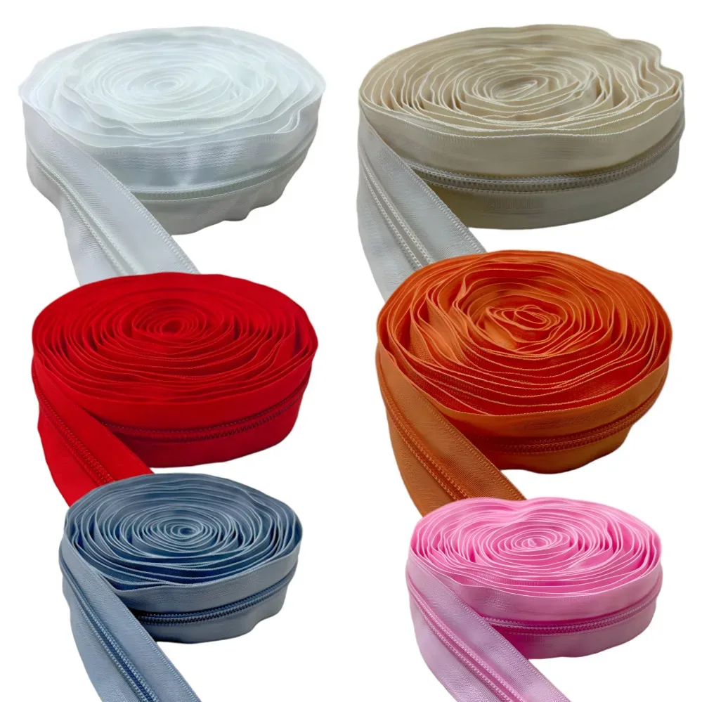 5 #   ruban de fermeture éclair en nylon arc-en-ciel sans curseur, 1-10m, fermetures éclair au mètre, kit de réparation de fermetures éclair pour sacs et fournitures