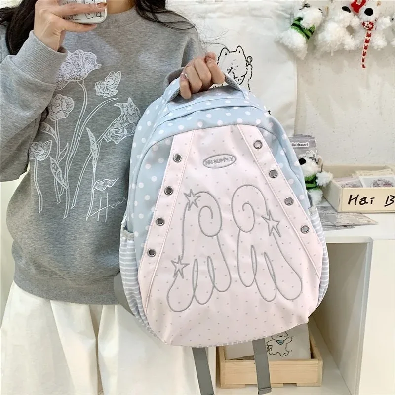 sac à dos contrastant style y2k pour femme, grande capacité, idéal pour étudiantes, sacs à la mode pour femme