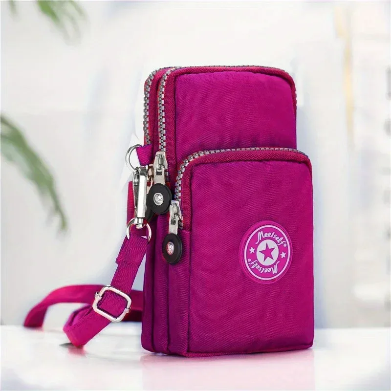sac à bandoulière vertical pour téléphone portable pour femmes, bras suspendu, sac pour téléphone portable pour personnes âgées, sac en tissu pour le cou, petit sac portable pour la marche