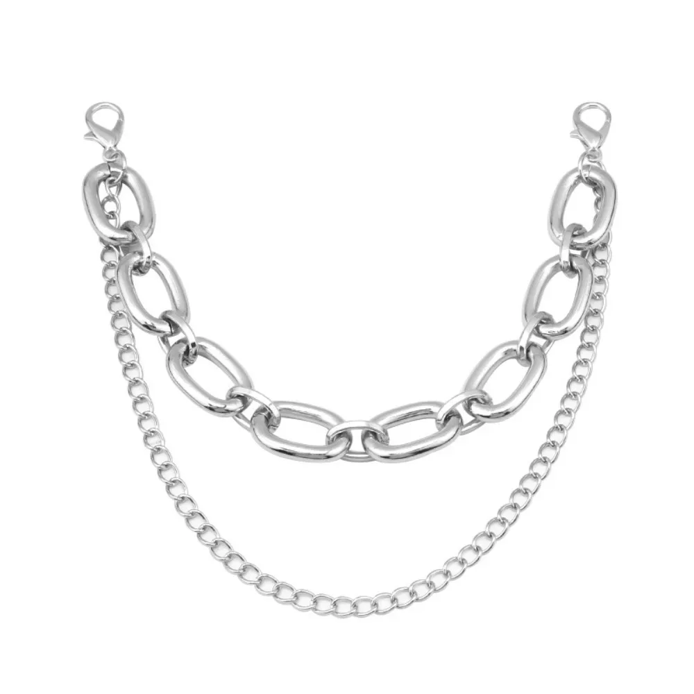 ceinture nylon chaîne métal argent décoration accessoire mode sac bandoulière sangle travail mode pantalon accroche