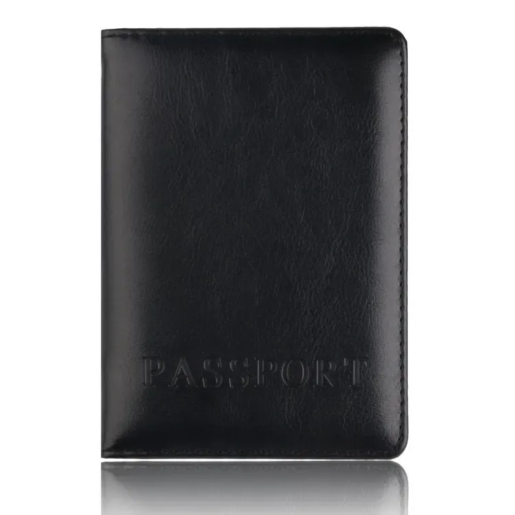 porte-passeport unisexe en cuir pu, étui à documents de voyage avec fentes multi-cartes, housse de protection simple pour hommes et femmes