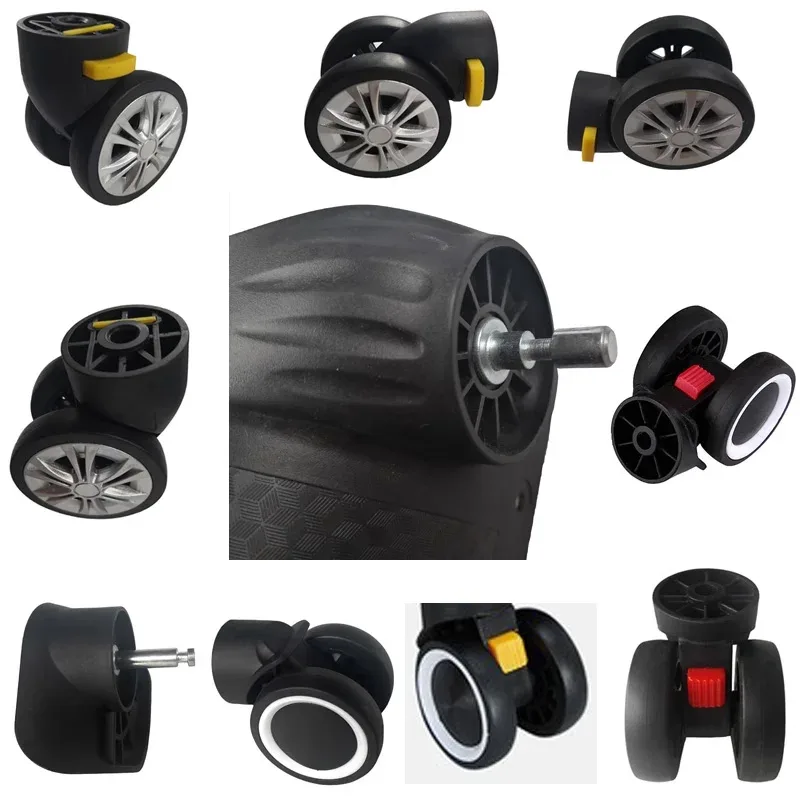 roues universelles amovibles plastique noires métalliques accessoires remplacement bagages pièces réparation travail atelier voyage modification valises