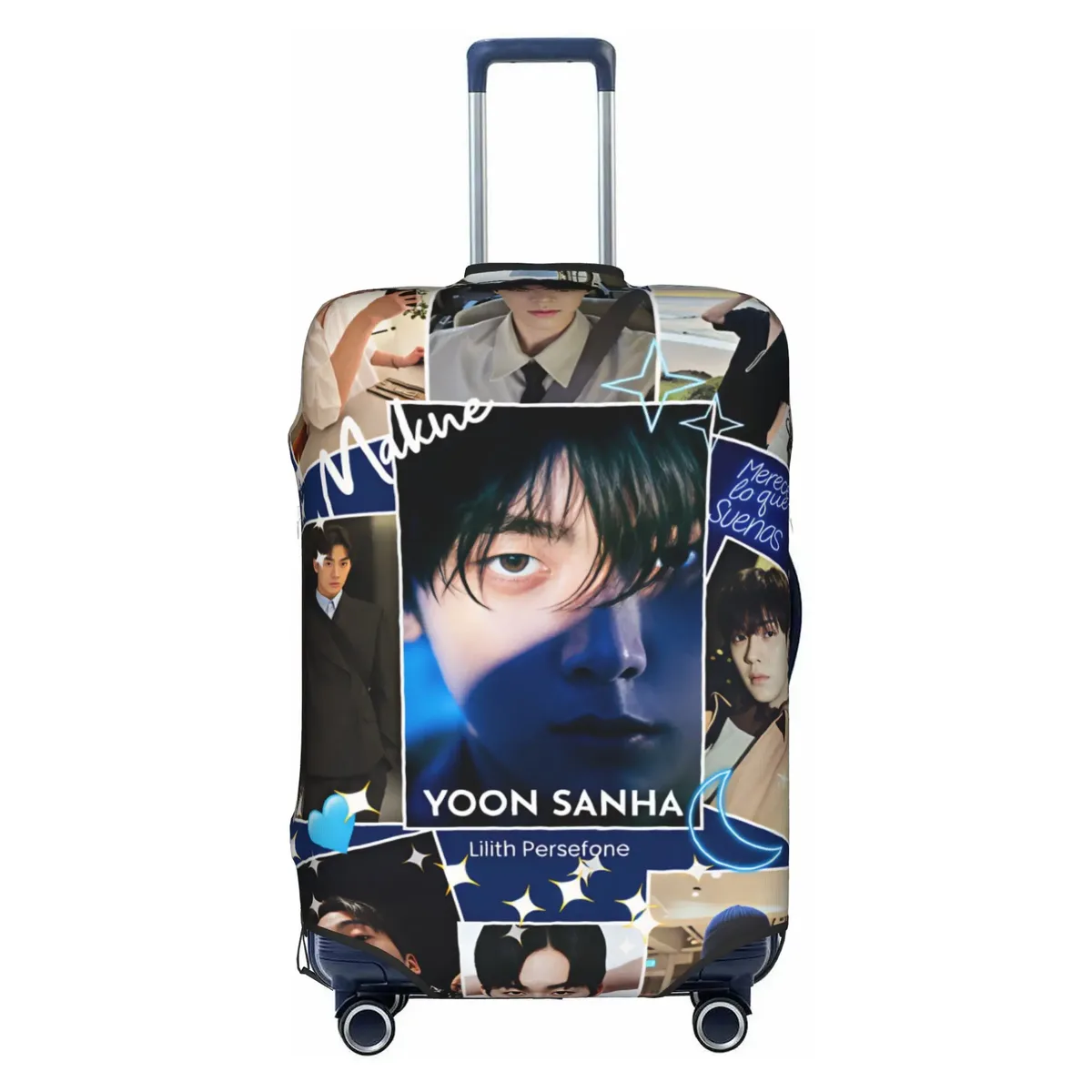 housse de valise élastique kpop astros mj jinjin cha eun woo yoon san ha rocky, protection pour valise adaptée aux tailles 18-32 pouces