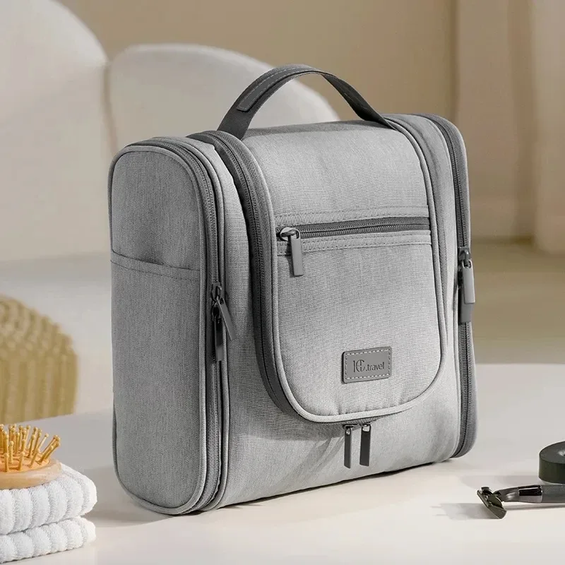 grande trousse de toilette suspendue multi-poches avec crochet, organiseur de maquillage élégant pour femmes et hommes, trousse de toilette de voyage, cadeau de noël
