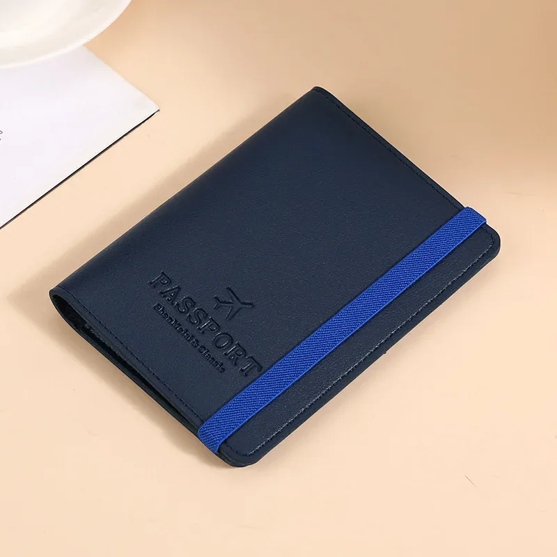 housse de passeport en cuir pu, porte-documents de voyage multifonctionnel, étui de protection de carte avec blocage rfid, étui de protection de passeport fin