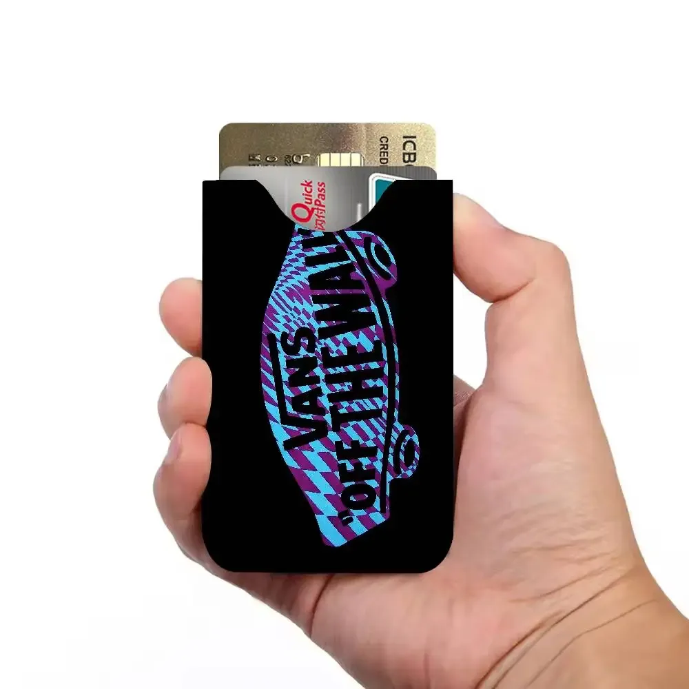 porte-cartes en cuir pu v-vans ultra fin, organisateur de cartes de crédit et d'identité, porte-cartes de visite léger