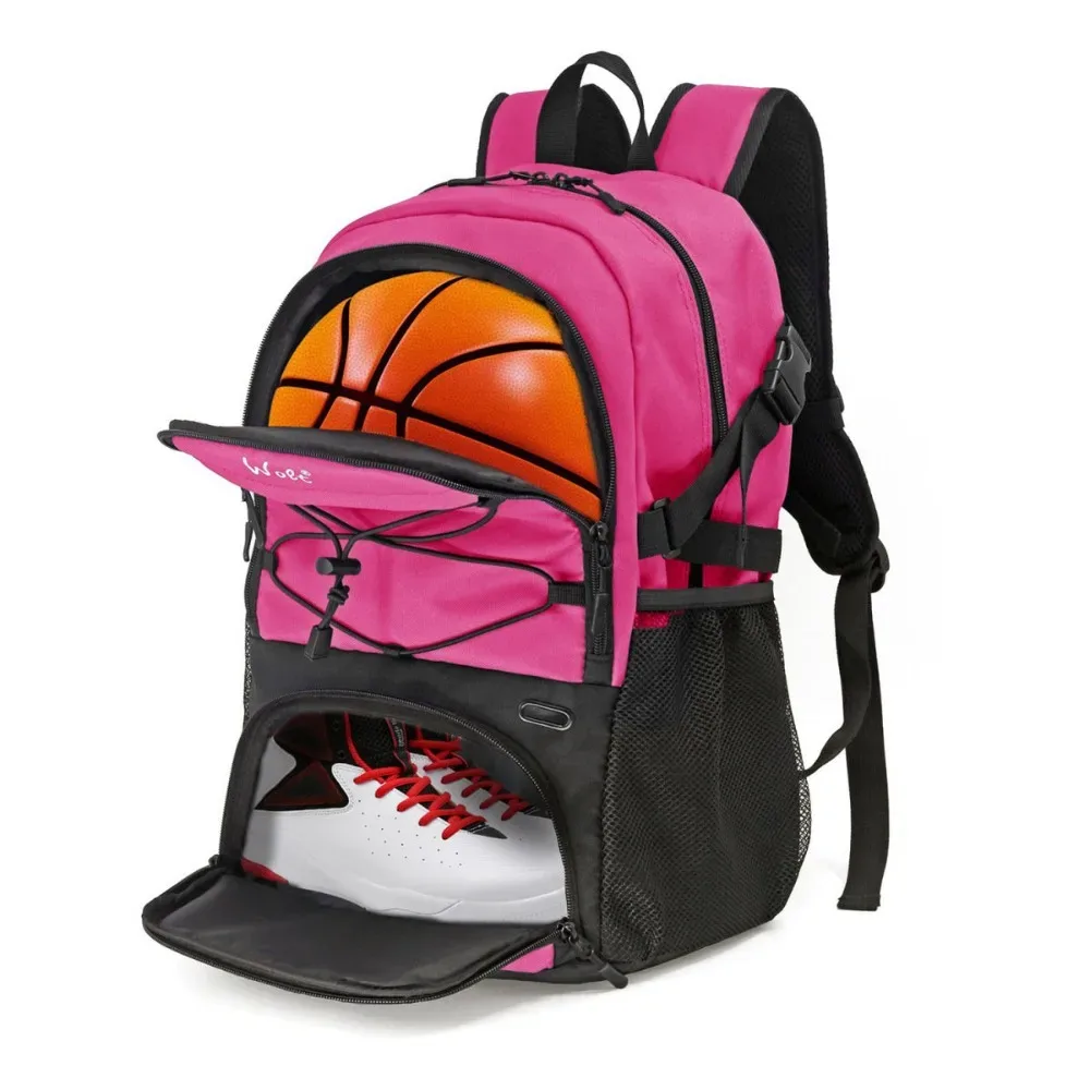 sac à dos de basket-ball de grande capacité, compartiment pour chaussures, porte-balle séparé, sac à dos de ballon de football, sac de sport respirant et étanche