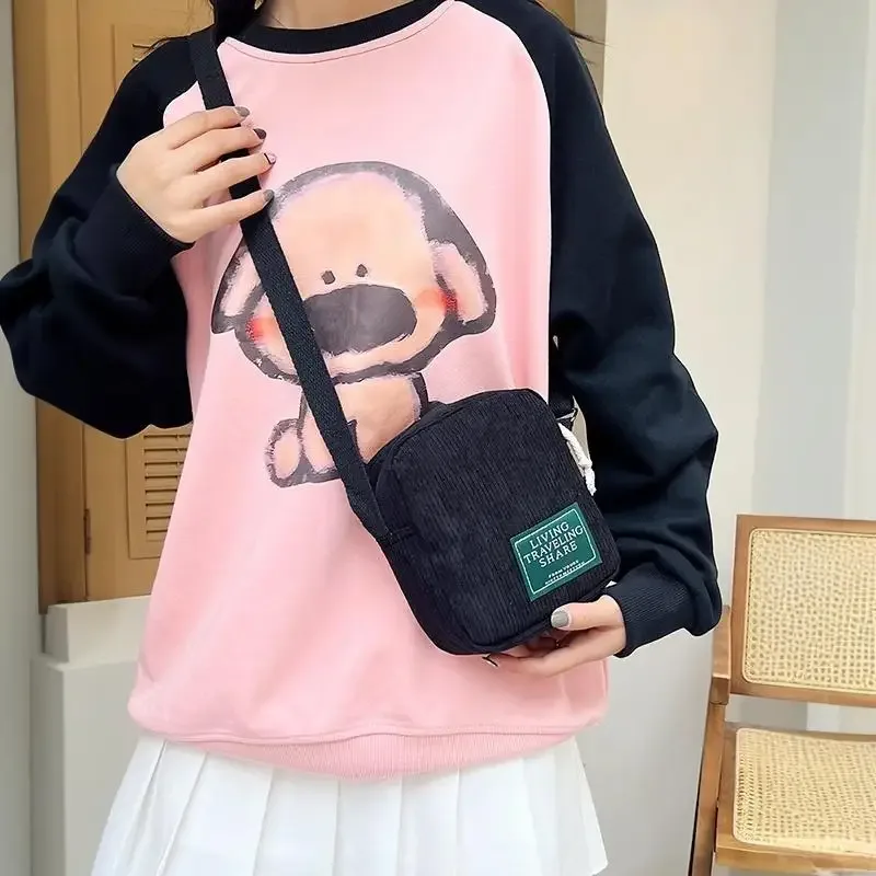 petit sac bandoulière en velours côtelé, sangle réglable, plusieurs options de couleurs, pour un usage quotidien, les voyages et le shopping