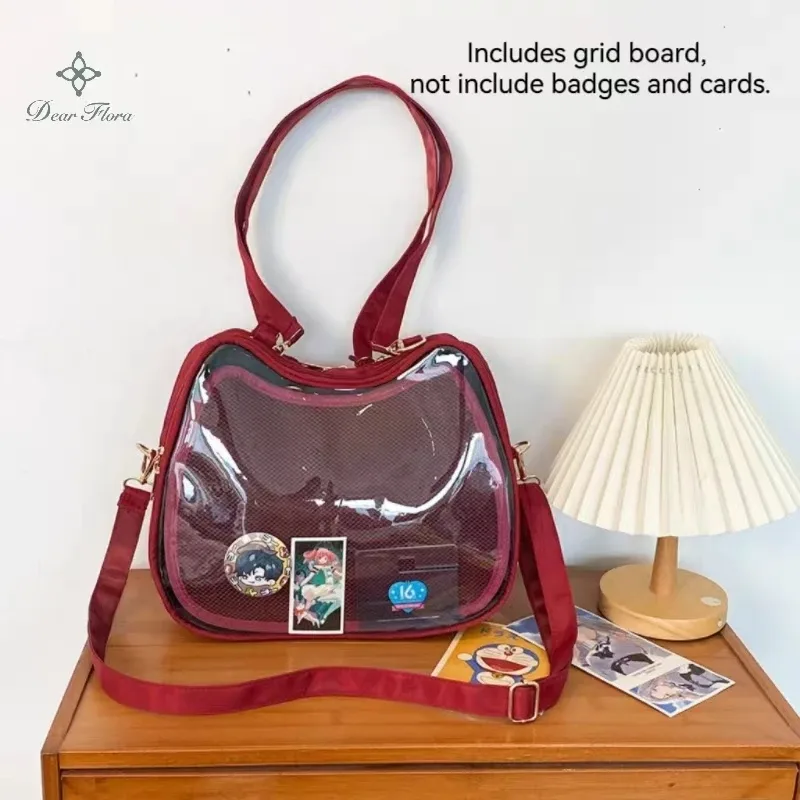 sac à bandoulière y2k sweet cute cat ita pour filles, sacs à bandoulière populaires, uniforme jk initié, affichage transparent, sacs à main pour étudiants, nouveau