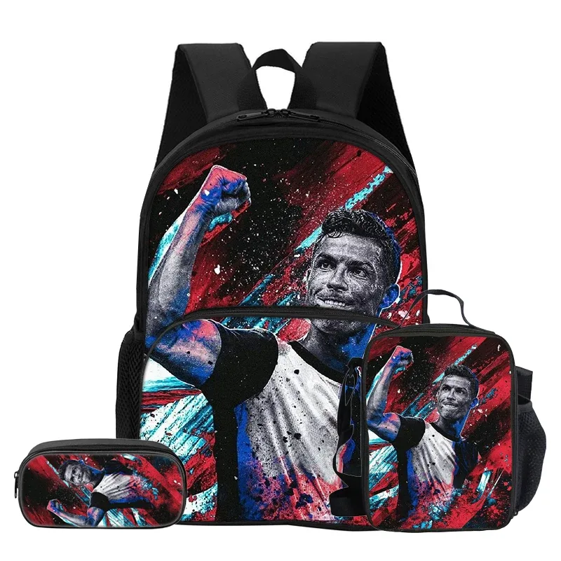 sac dos nylon noir motif football dynamique bandoulière arquée fermeture éclair integree informatique unisexe voyage