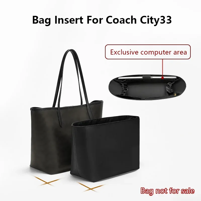 insert de sac en nylon pour sac fourre-tout coach city33, organisateur de sac étanche, support de rangement pour ordinateur portable, accessoire de remplacement