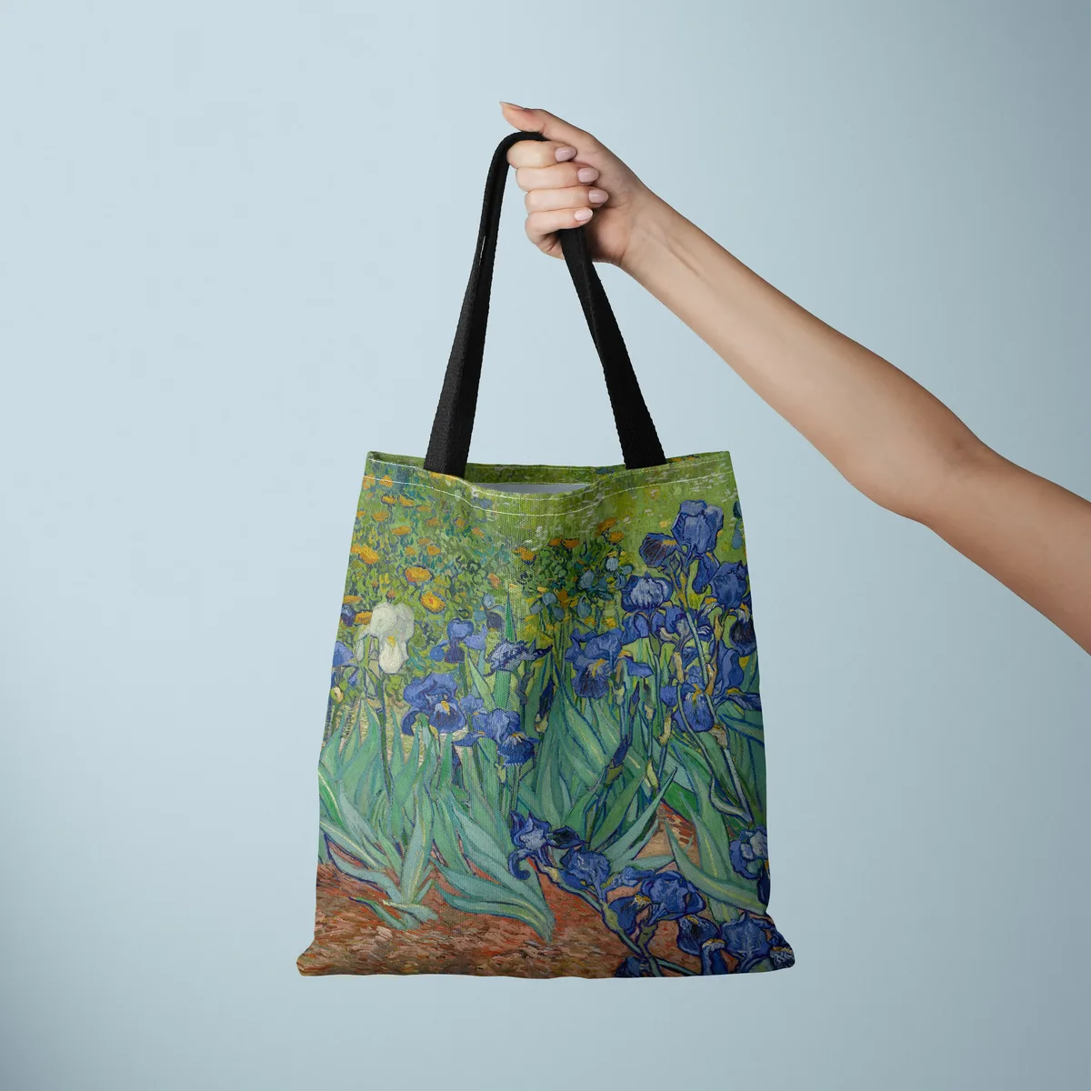 [bouche en toile] sac en toile imprimé peinture à l'huile sac fourre-tout léger pour femme sac à main quotidien sac à provisions multifonctionnel