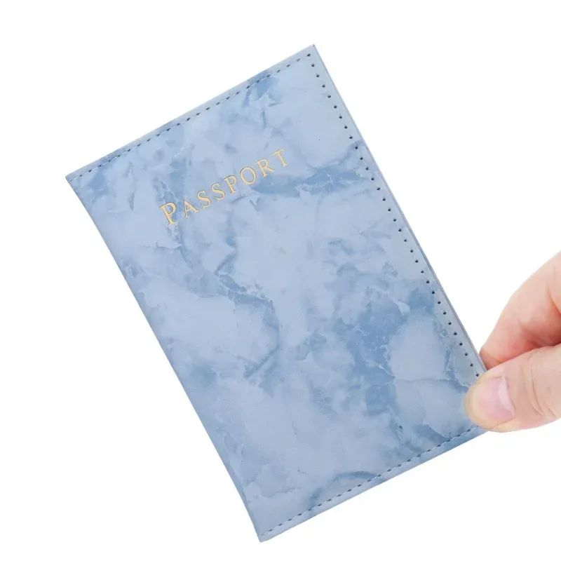étui porte-passeport en marbre, accessoires de voyage, couverture d'identité pour femmes et hommes, couverture de passeport pour carte bancaire, étui portefeuille d'affaires, pochette