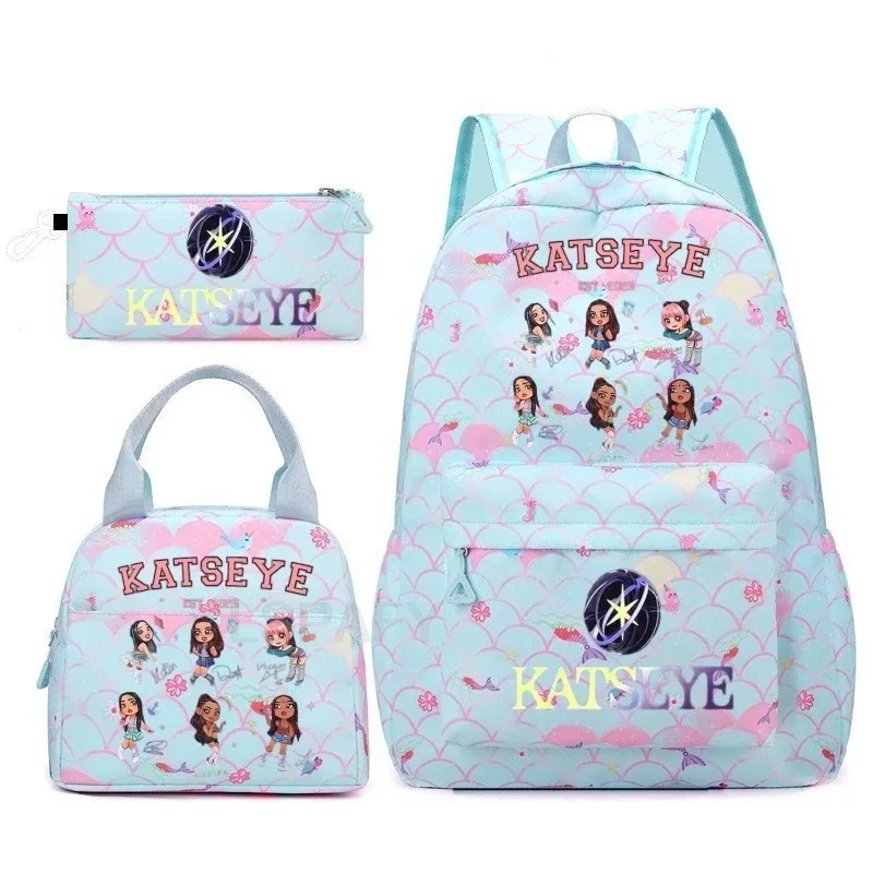 sac à dos tendance katseye amusant pour filles, enfants, étudiants, sac à dos double épaule, sac de voyage pour adolescents, sac à crayons, sac à déjeuner, sac à livres, cartable