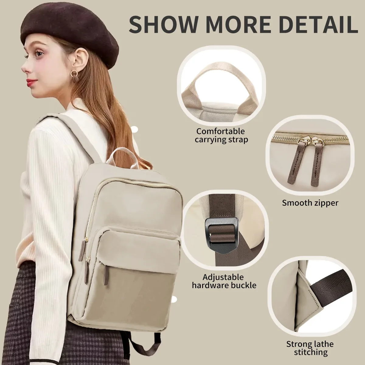 nouveau simple grande capacité sac à dos femmes voyage enseignant d'affaires sac à dos ordinateur portable sac à bandoulière fille école étudiant sac à dos sac à main