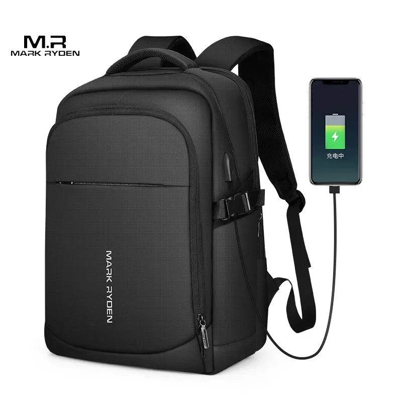 sac à dos pour homme mark ryden, imperméable, pour ordinateur portable 15,6 pouces, poches multi-couches, sac à dos d'école avec chargement usb, sac à dos de voyage, mochilas