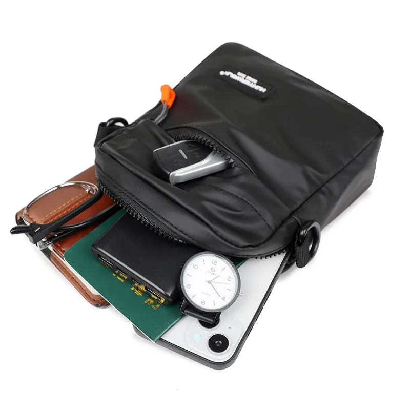 mini sac à bandoulière simple pour hommes, sac latéral pour téléphone, sac à bandoulière décontracté étanche en cuir pu, petits sacs à bandoulière d'affaires