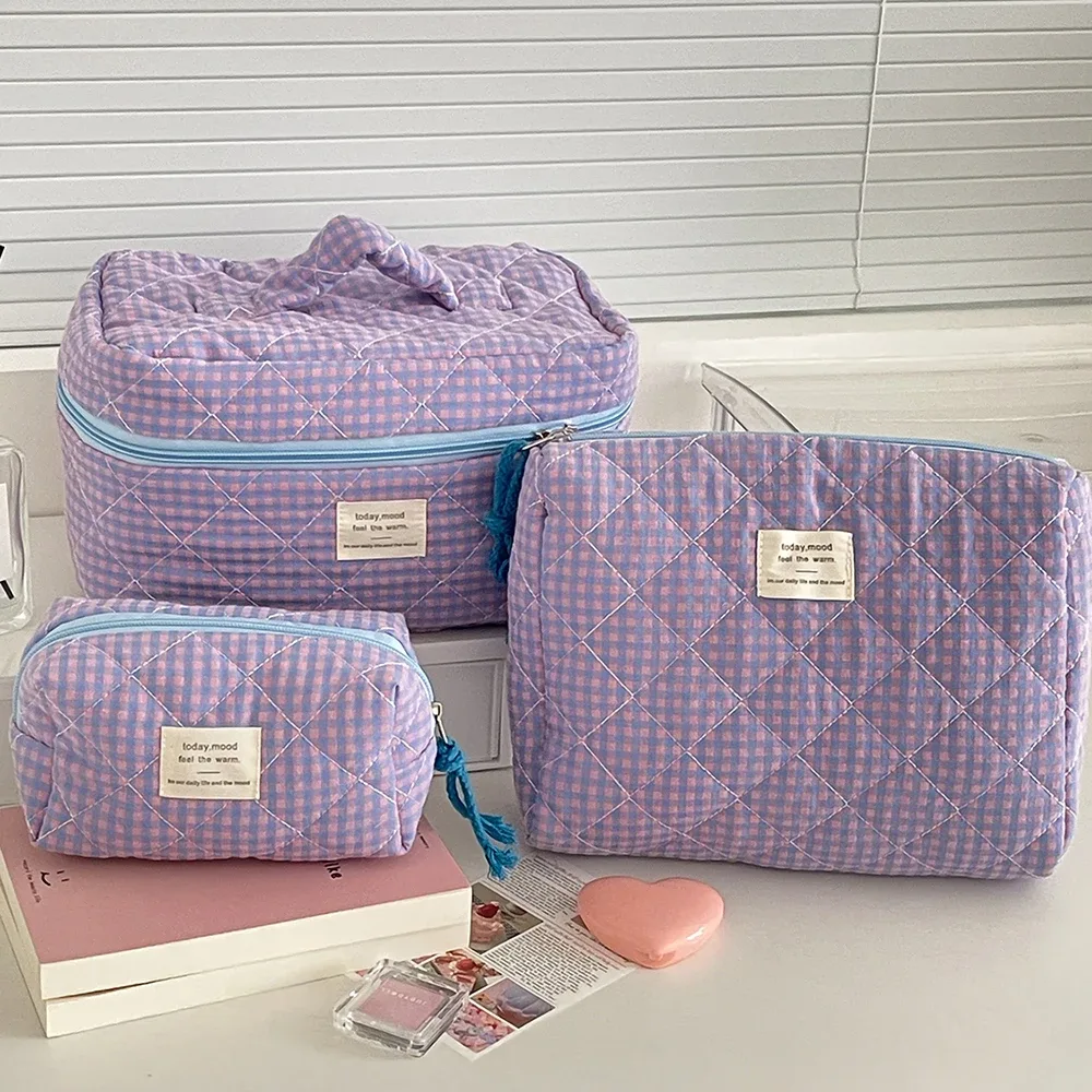 ensemble de 3 sacs pour femmes, sac à cosmétiques classique, grande capacité, pochette de rangement de maquillage de toilette, sac matelassé à fermeture éclair pour dames, vente en gros
