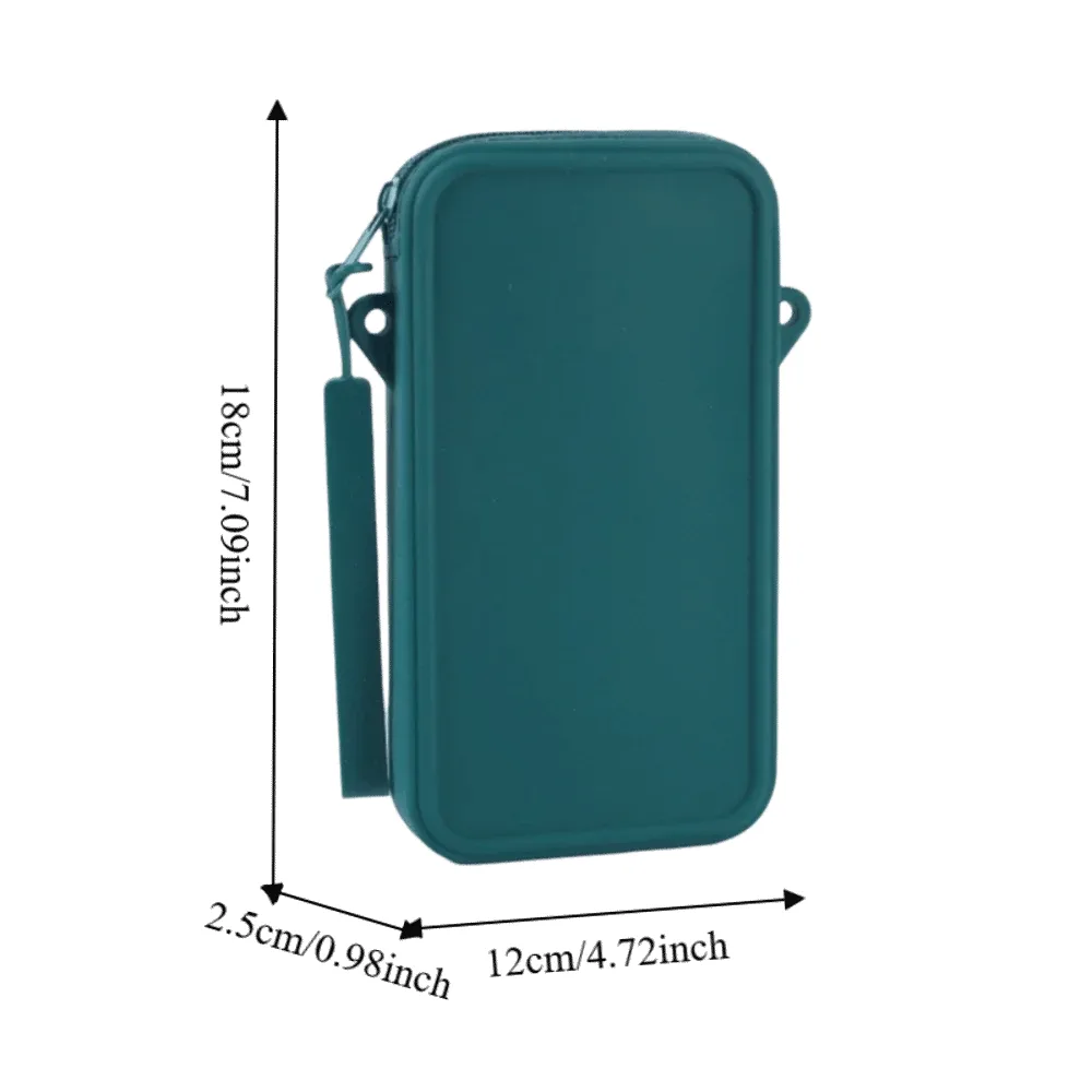 sac de maquillage multi-usages en silicone, résistant aux chocs, couleur unie, organisateur de rangement carré, sac cosmétique universel imperméable et portable