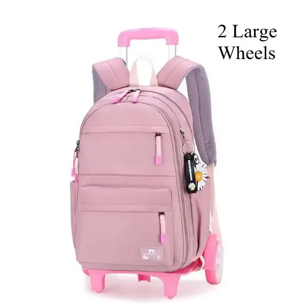 sacs d'école à roulettes de 16 pouces, sac à dos roulant pour filles, sac à dos de voyage, sacs d'école étanches avec roulettes