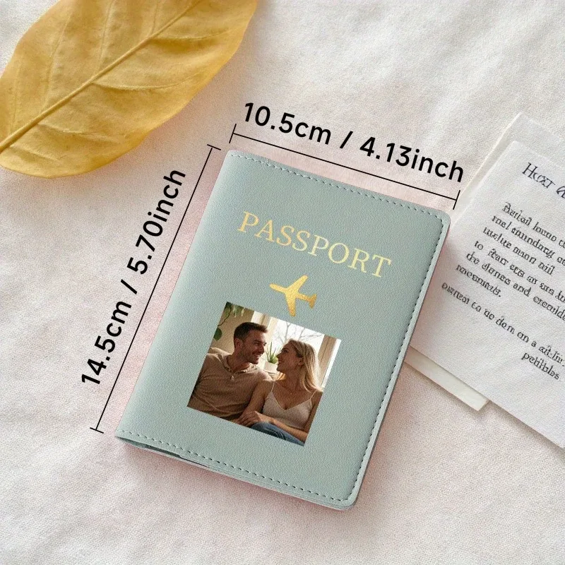 porte-passeport personnalisé design avion pochette avant passeport accessoires voyage gris rouge kaki rose vert
