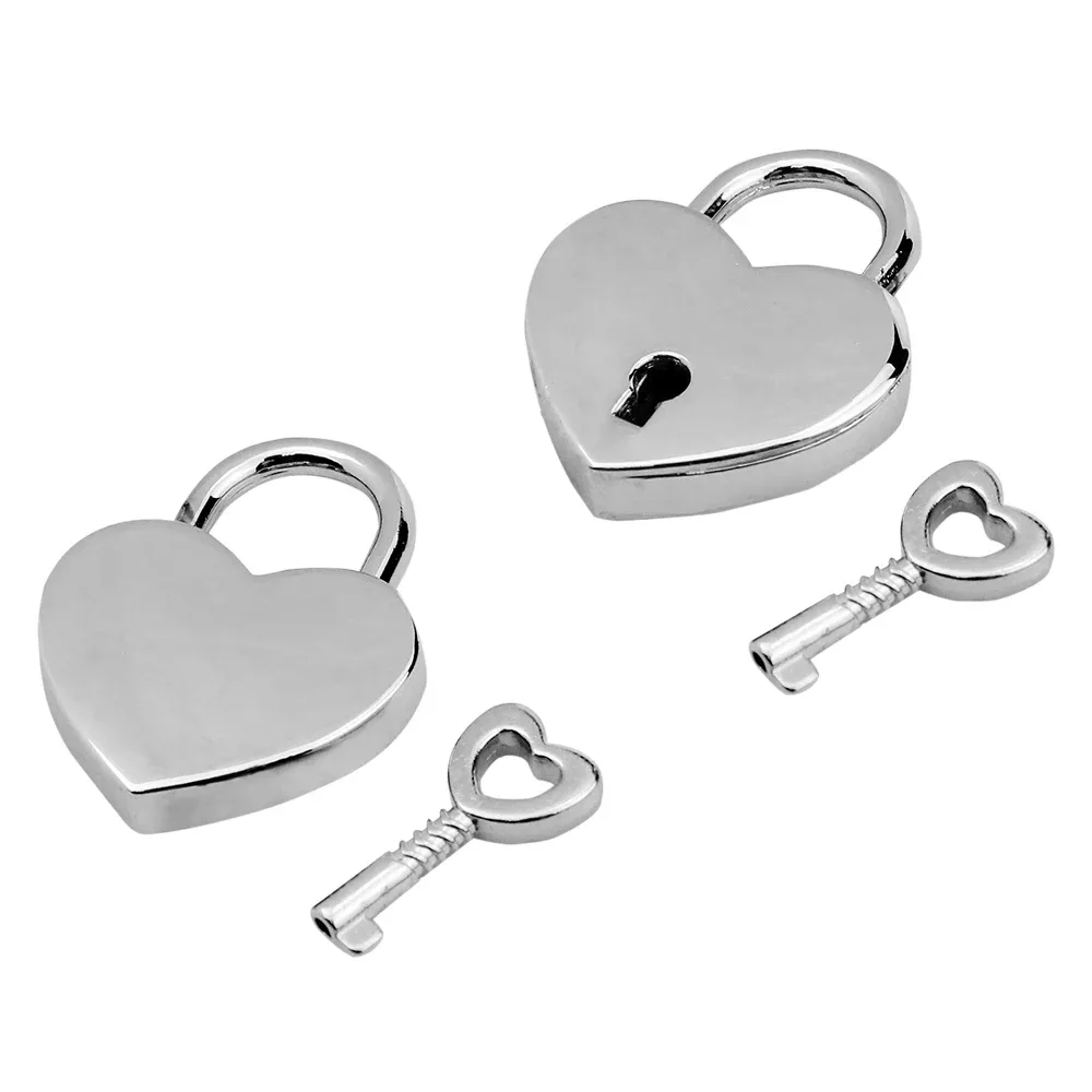 cadenas serrure tsa métal forme cœur poignée circulaire argent doré noir clé correspondante usage voyage stockage