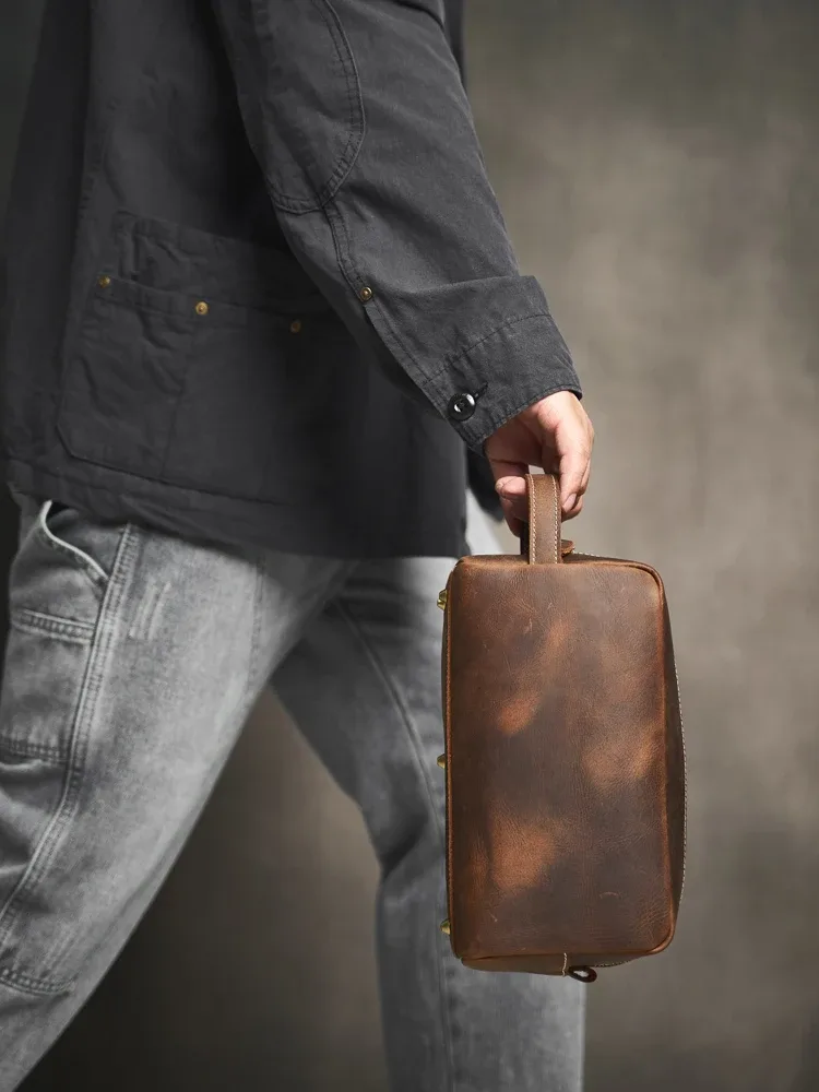 grand sac à cosmétiques de voyage en cuir véritable pour femmes, organisateur de maquillage, trousse de toilette féminine, trousse de maquillage, pochette de rangement, ladybox