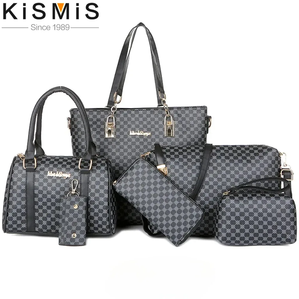 ensemble de sacs fourre-tout de grande capacité pour femmes, 6 pièces, sac à bandoulière tendance, sac à bandoulière minimaliste imprimé floral, sacs à main pour femmes