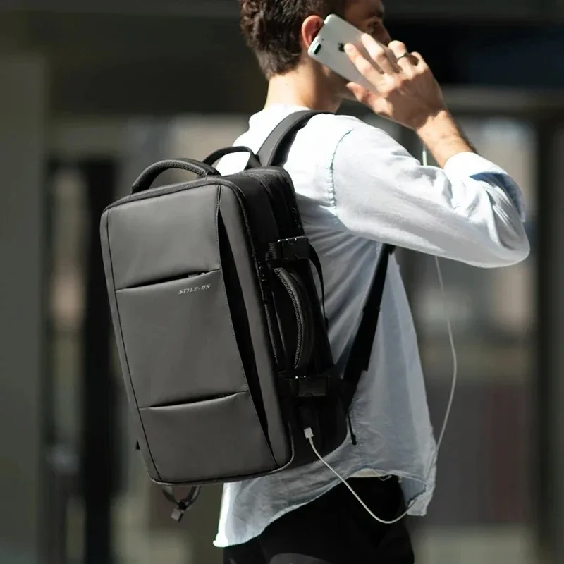 hk business sac à dos pour hommes étanche antivol 15.6 "sac à dos pour ordinateur portable décontracté grande capacité extensible sac de voyage court voyage