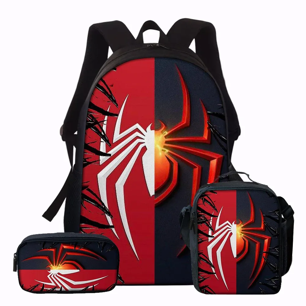 sac dos polyester arachnide noir rouge blanc forme rectangulaire usage voyage capacité inférieure vingt litres poignée souple