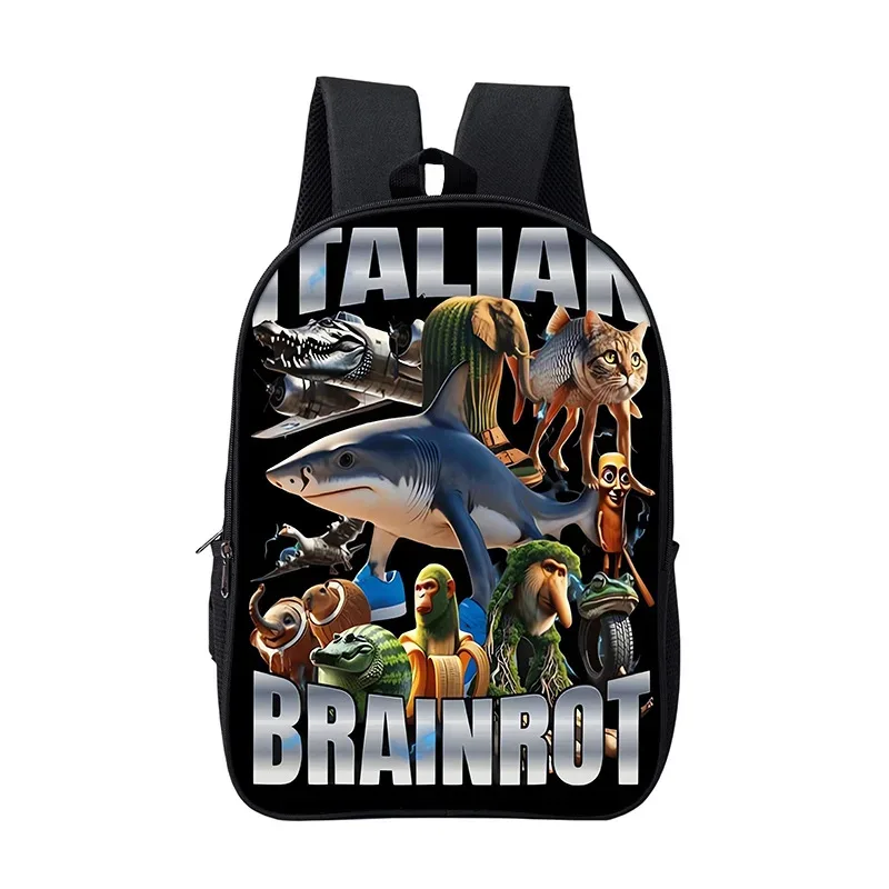 sac à dos scolaire pour garçons et filles, durable et souple, pour livres, motif dessin animé, anime, jeu, style italien brainrot, pour enfants