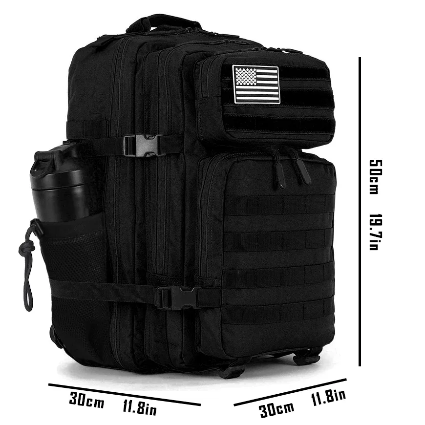 sac dos oxford université imperméable noir brossable 36 55 litres poche velcro informatique randonnée camping