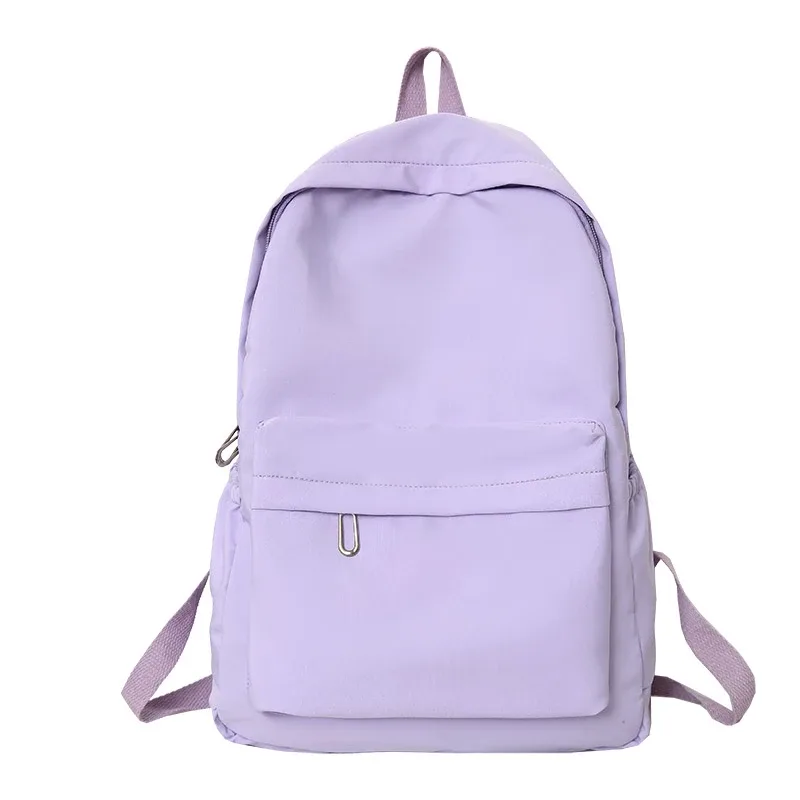 sac à dos décontracté simple de couleur unie, léger et pour lycéen, sac à dos multifonctionnel adapté aux voyages et à l'école